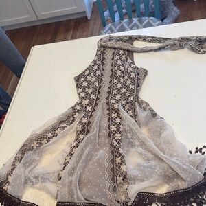 Altar'd State Brown and Cream Lace Dress